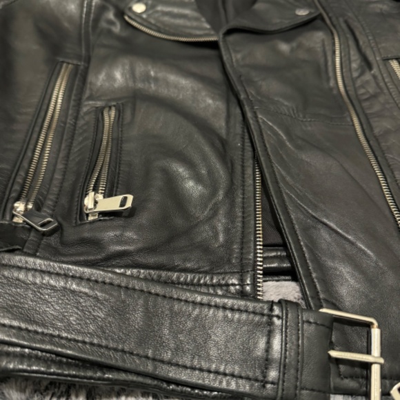 Leather Black Bike Jacket - Picture 4 of 8
